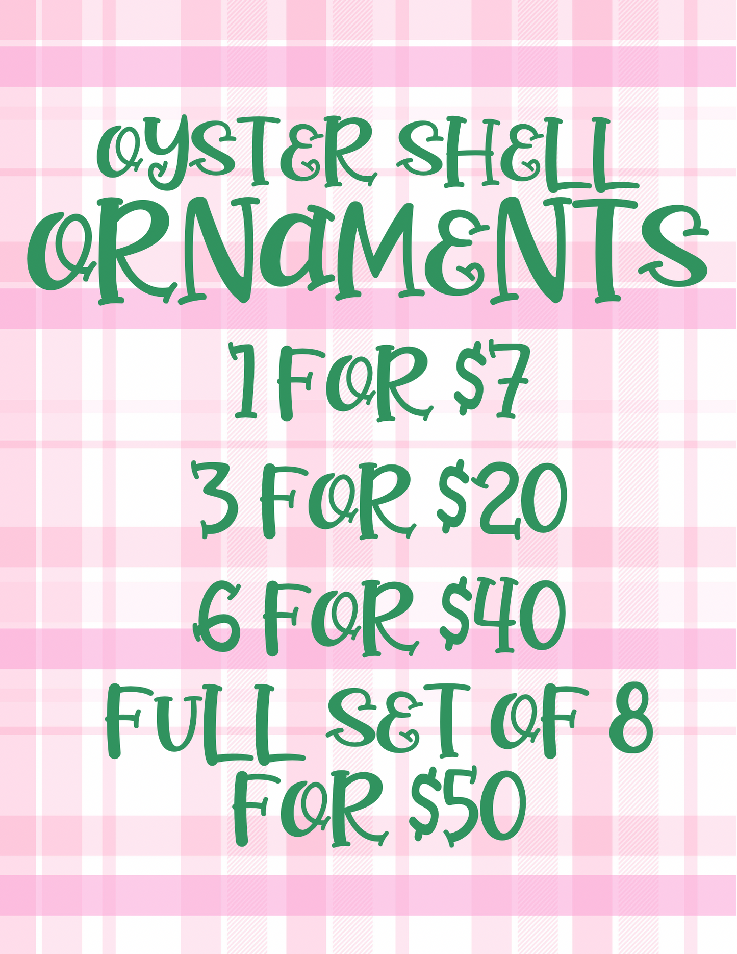 Pink Oyster Shell Ornament Set