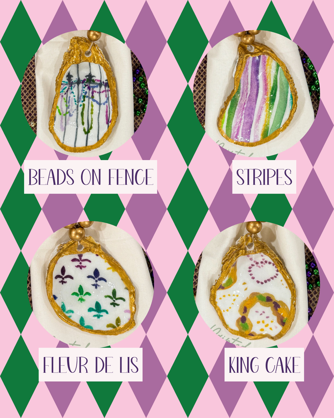 Beaded Oyster Shell Charms