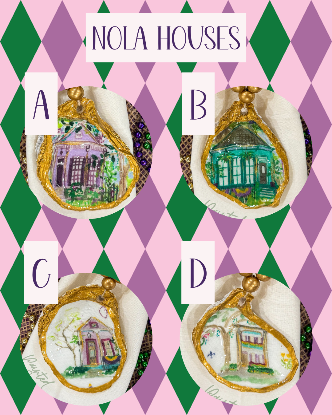 Beaded Oyster Shell Charms