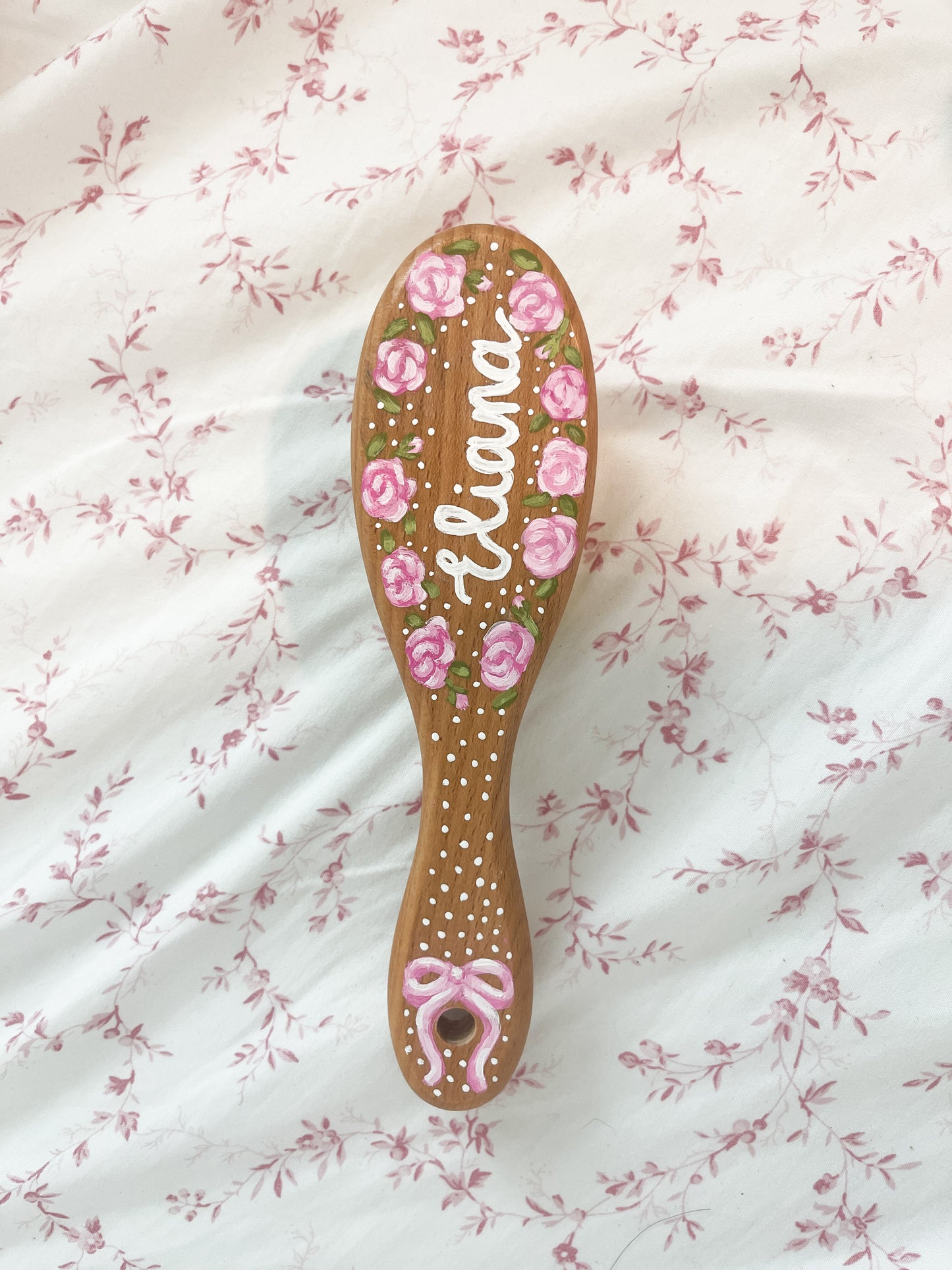 Personalized Hand-Painted Wooden Baby Brush