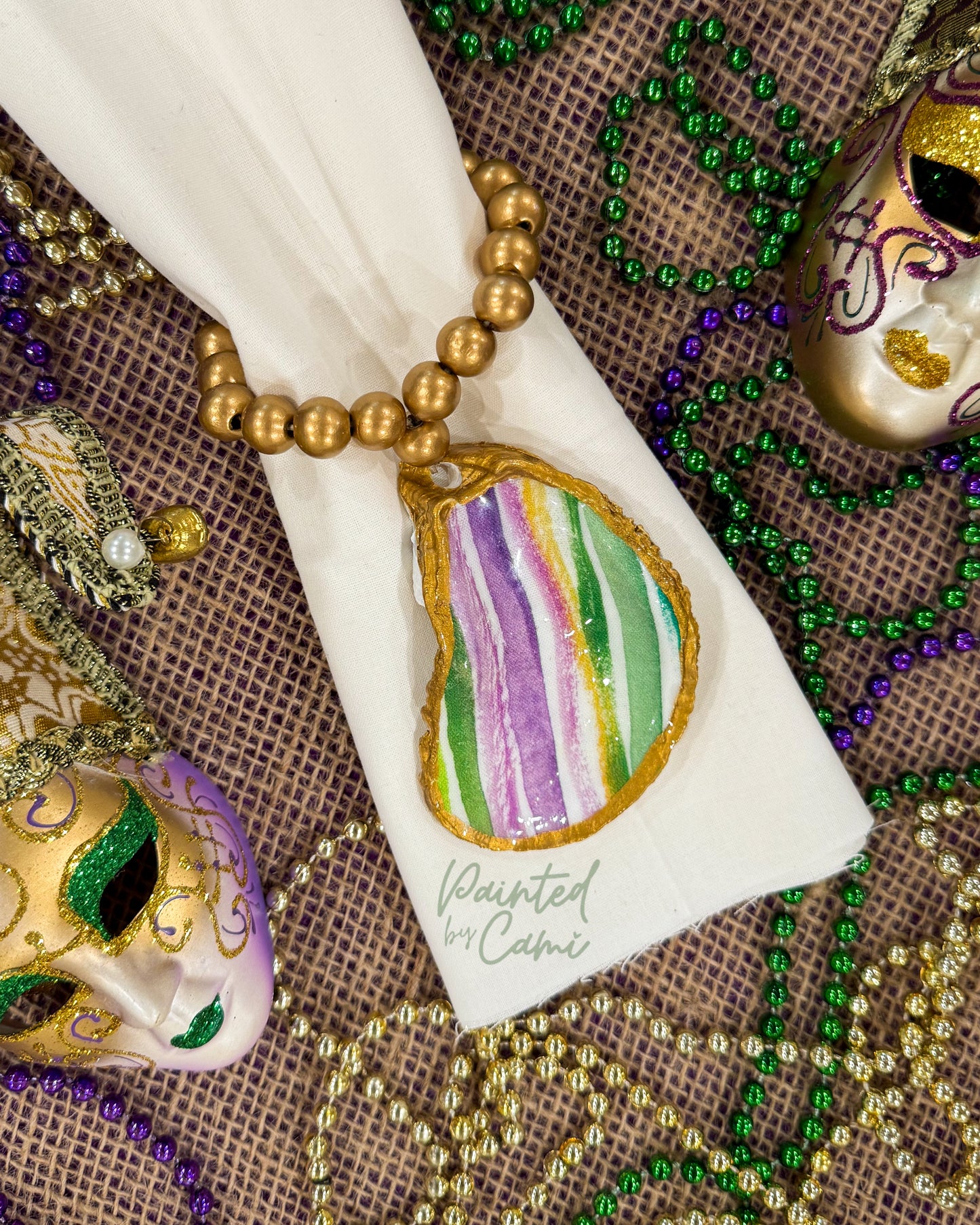 Beaded Oyster Shell Charms