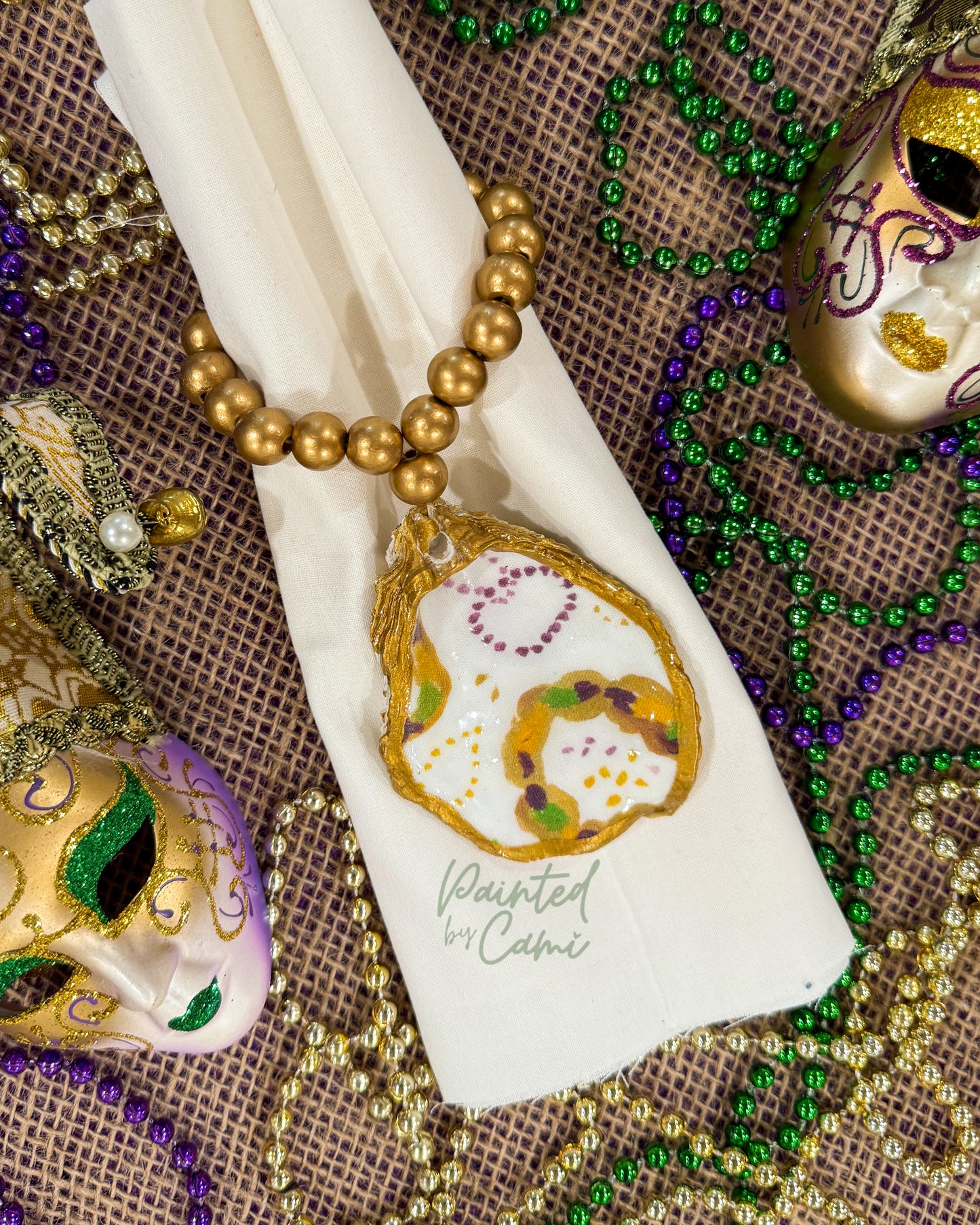 Beaded Oyster Shell Charms