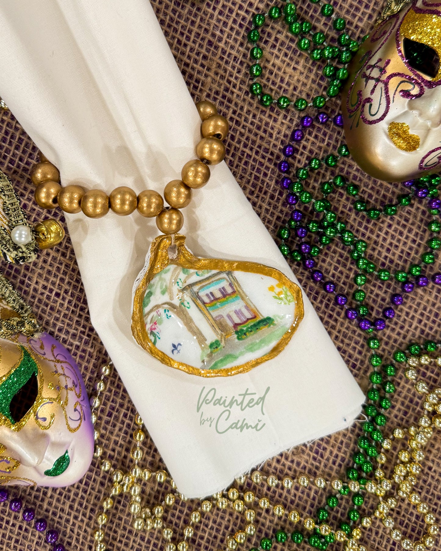 Beaded Oyster Shell Charms