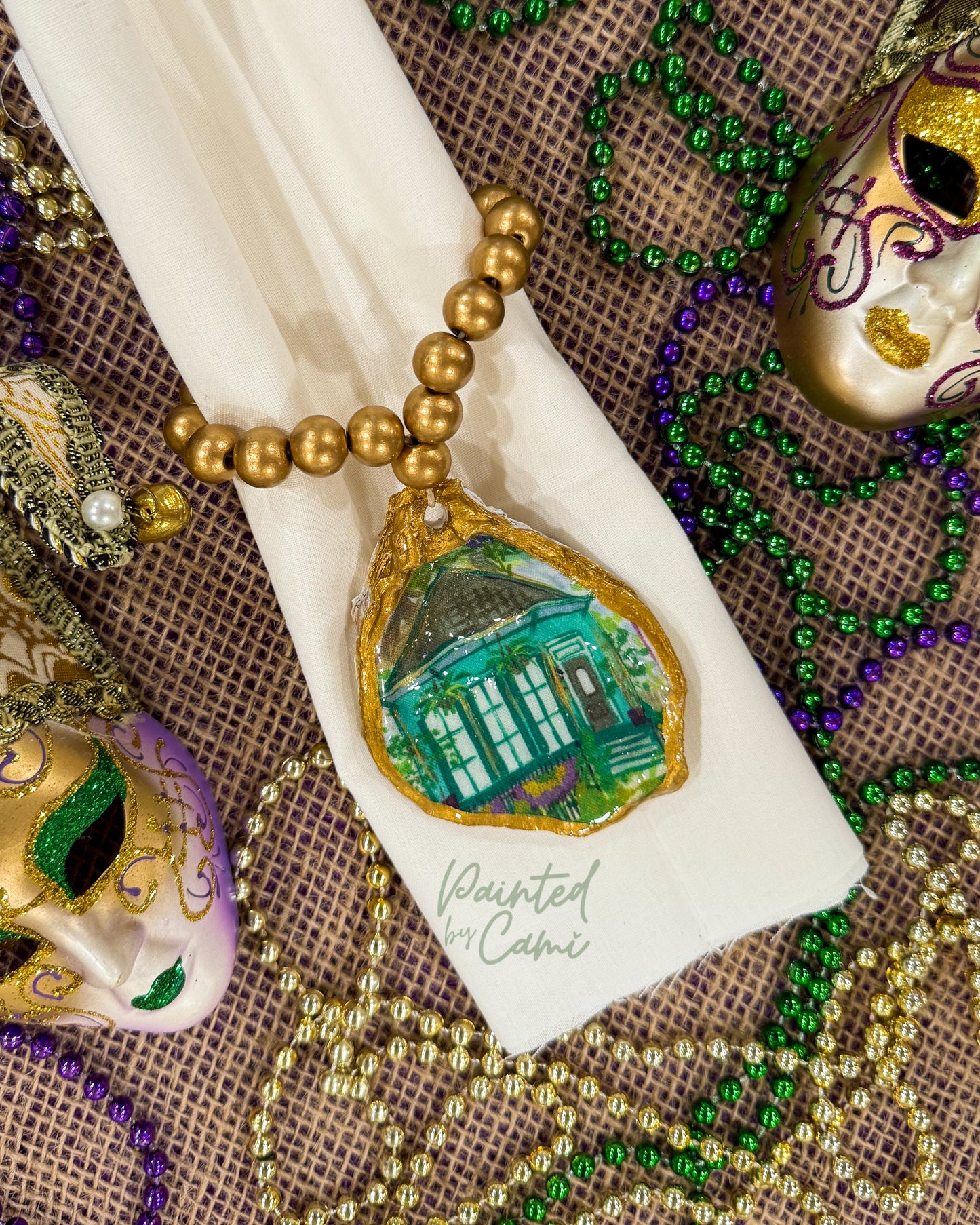 Beaded Oyster Shell Charms