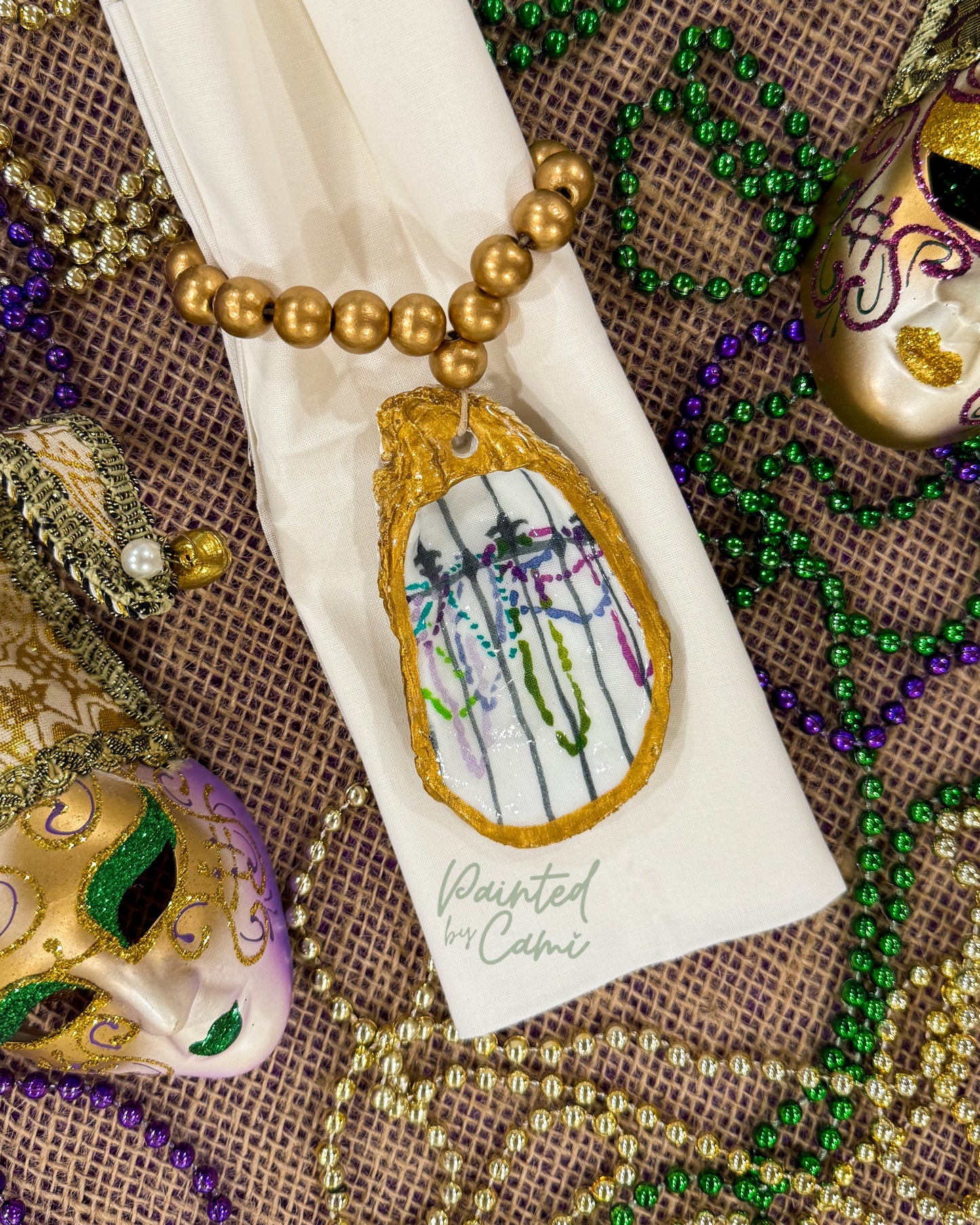 Beaded Oyster Shell Charms