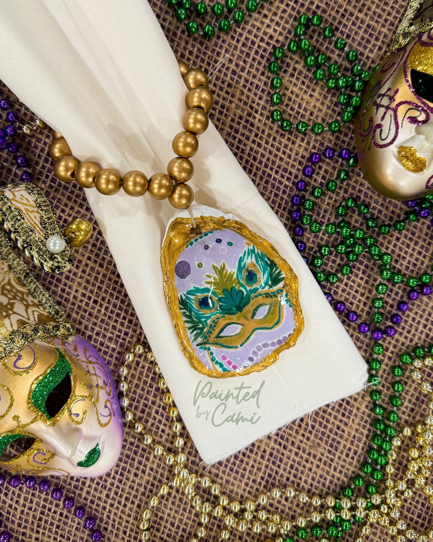 Beaded Oyster Shell Charms