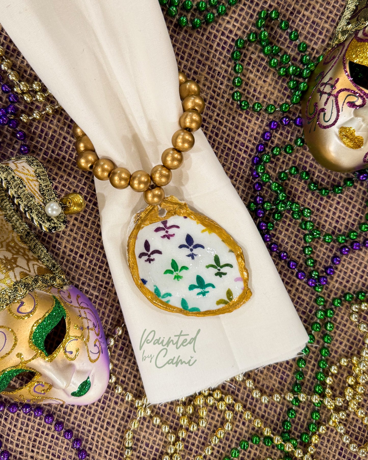 Beaded Oyster Shell Charms