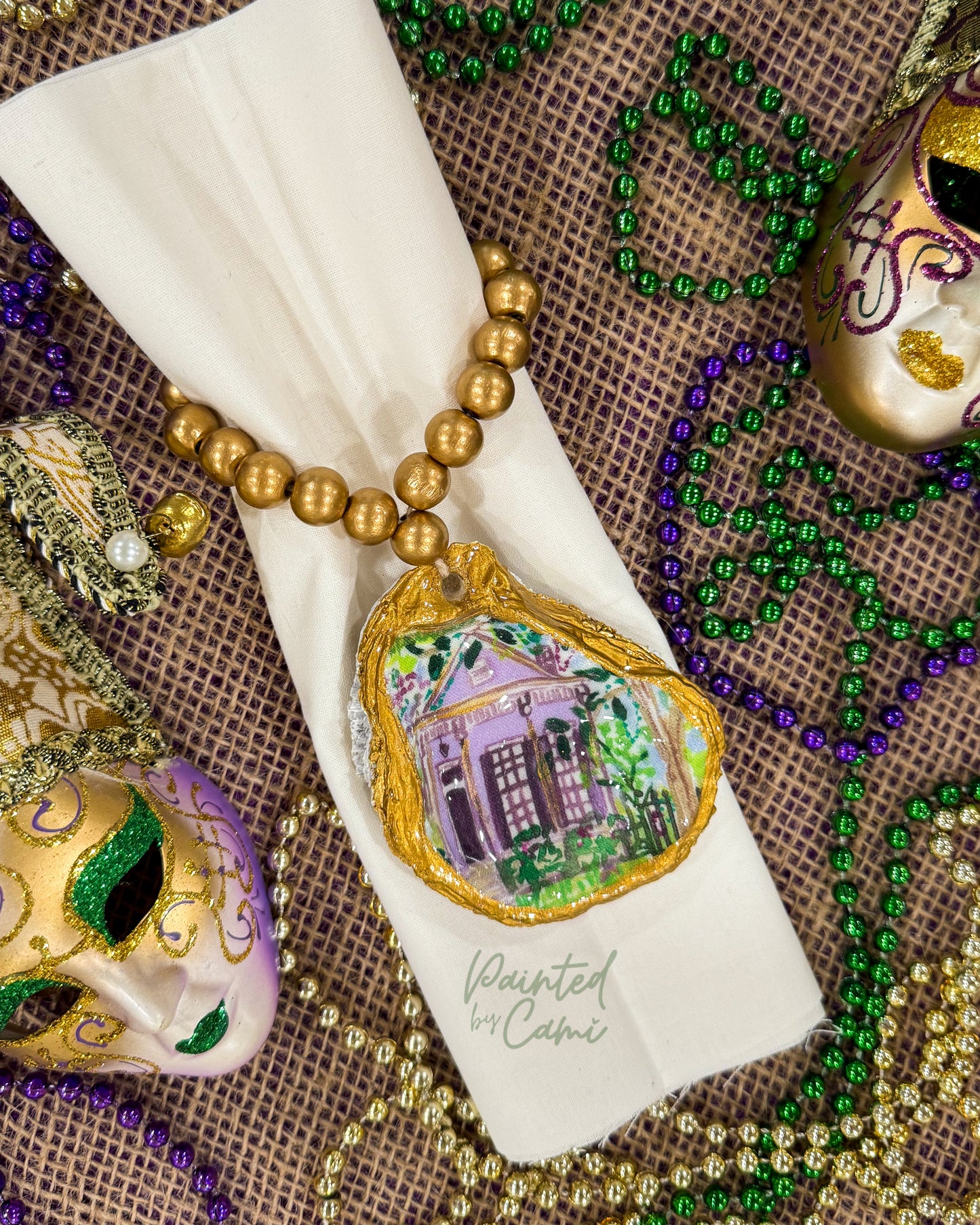 Beaded Oyster Shell Charms