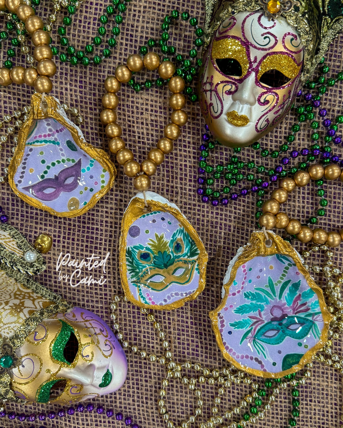 Beaded Oyster Shell Charms