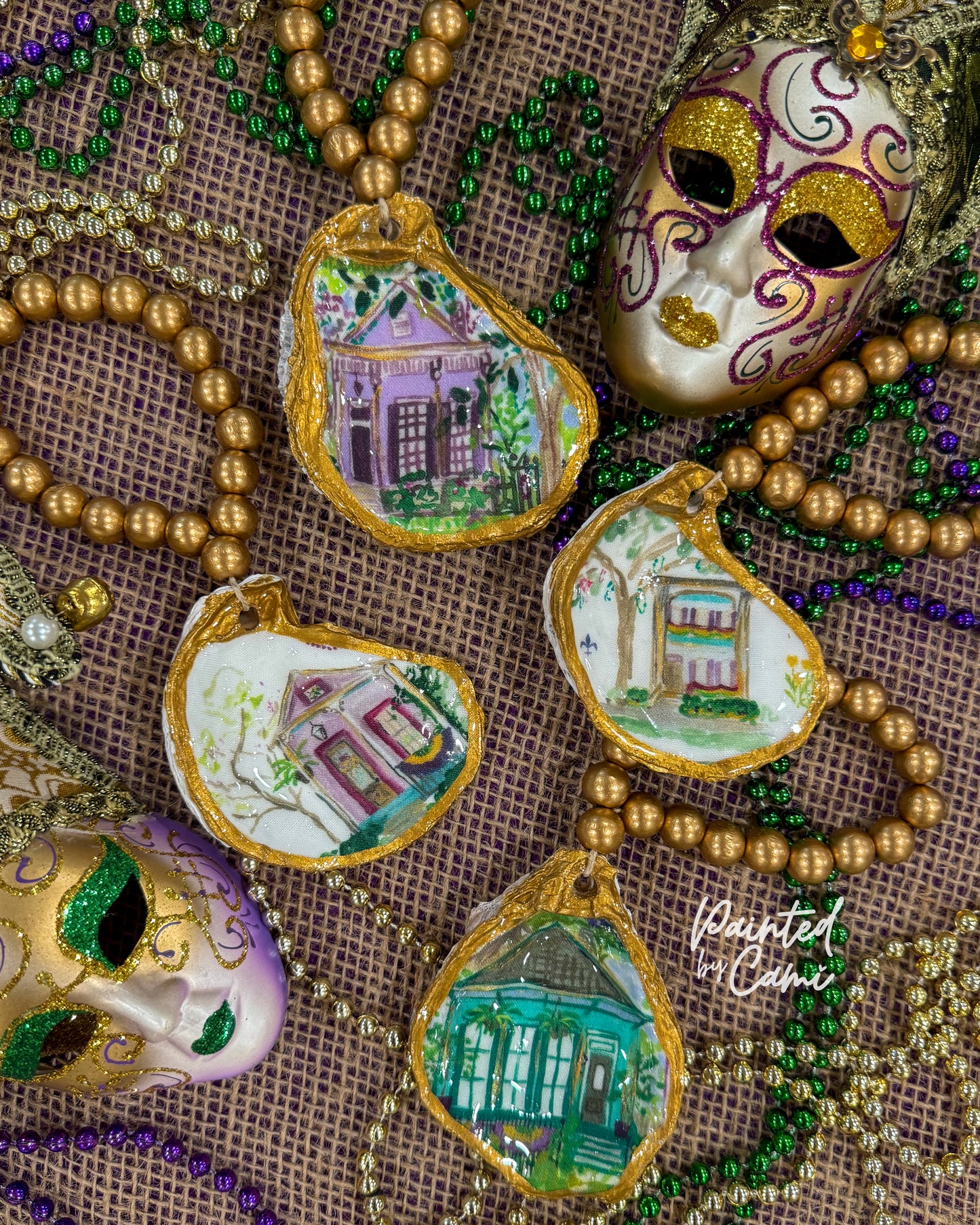 Beaded Oyster Shell Charms